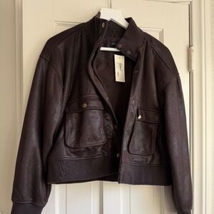 Evereve Aviator Brown Jacket NWT